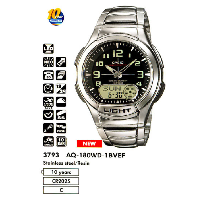 Годинник CASIO AQ-180WD-1BVES
