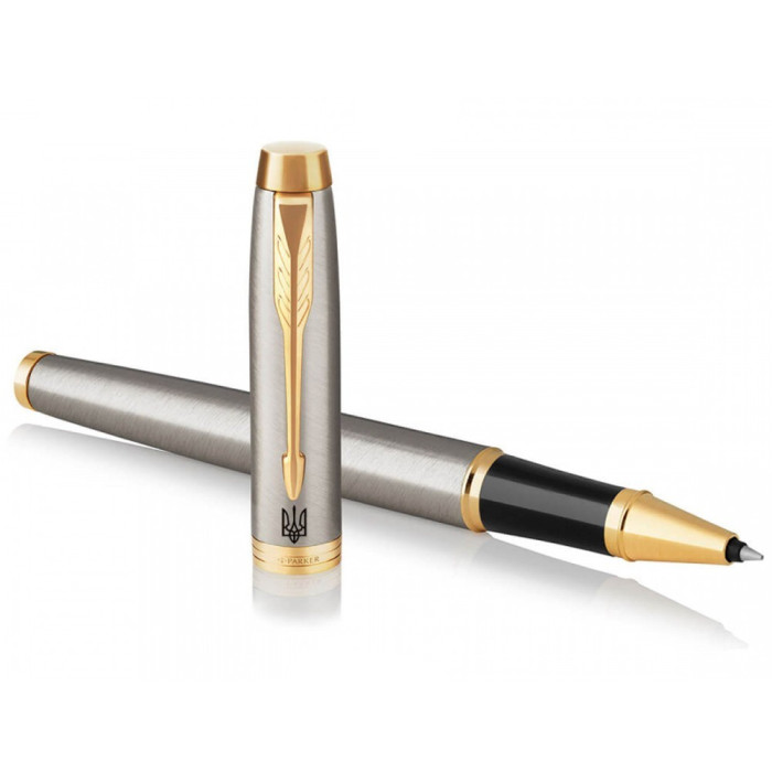Ручка-ролер Parker IM Brushed Metal GT RB Тризуб 22222_TR4