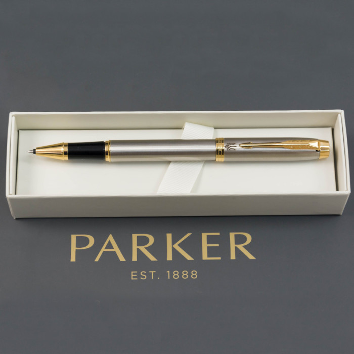 Ручка-ролер Parker IM Brushed Metal GT RB Тризуб 22222_TR4