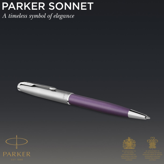 Ручка кулькова Parker SONNET Essentials Metal & Violet Lacquer CT BP 83 432