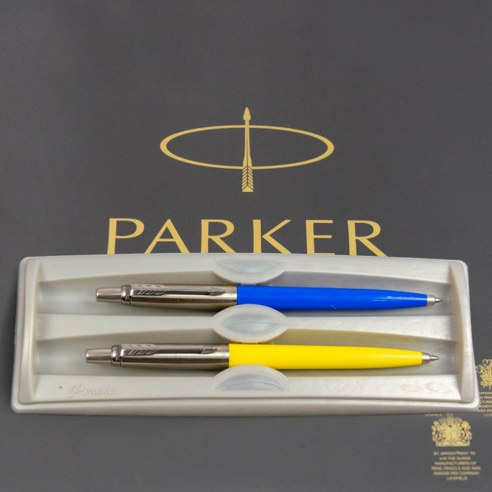 Набір Parker JOTTER Originals UKRAINE Blue CT GEL + Yellow CT BP (гелева та кулькова ручка)