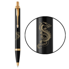 Ручка кулькова Parker IM ZODIAC Black GT BP Дерев'яний Дракон 22032_Z302y