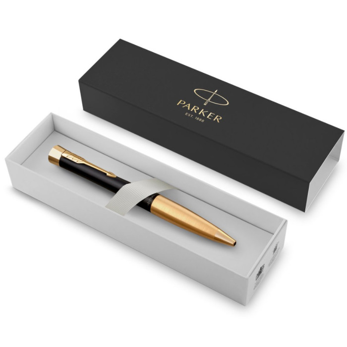 Ручка кулькова Parker URBAN Muted Black GT BP Тризуб на торці 30035_TR
