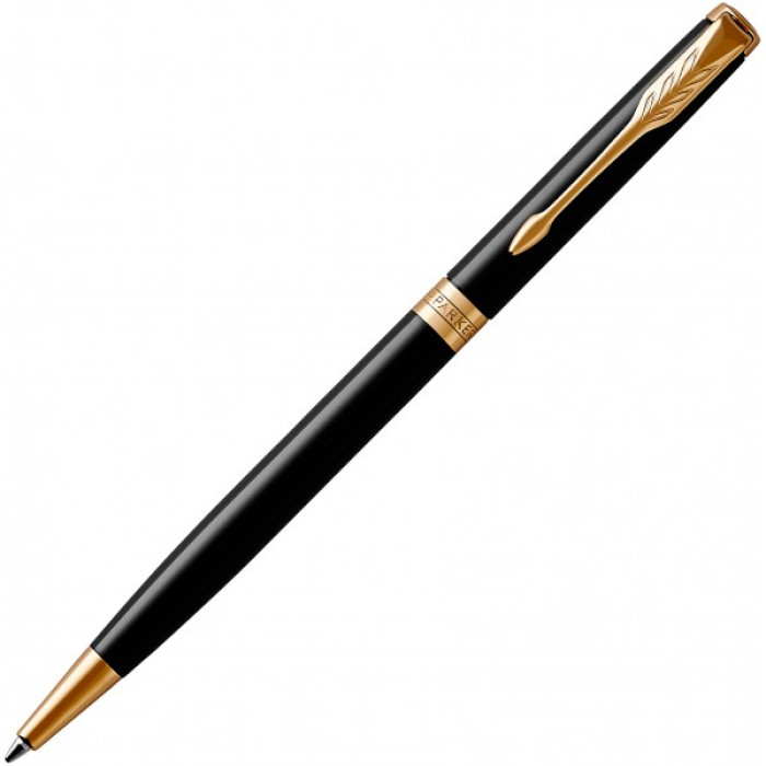 Кулькова ручка Parker SONNET 17 Slim Black Lacquer GT BP 86 031