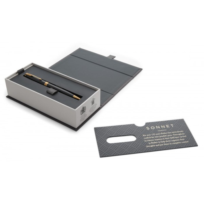 Кулькова ручка Parker SONNET 17 Slim Black Lacquer GT BP 86 031