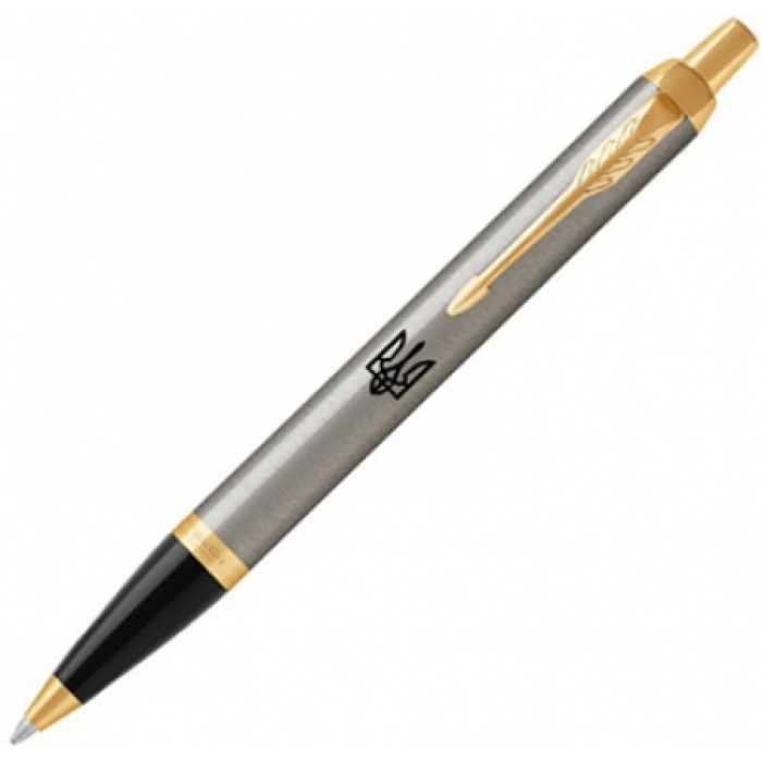 Ручка кулькова Parker IM Brushed Metal GT BP Тризуб 22232_TR