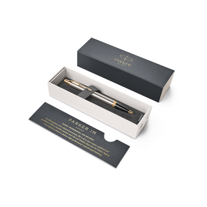 Ручка кулькова Parker IM Brushed Metal GT BP Тризуб 22232_TR