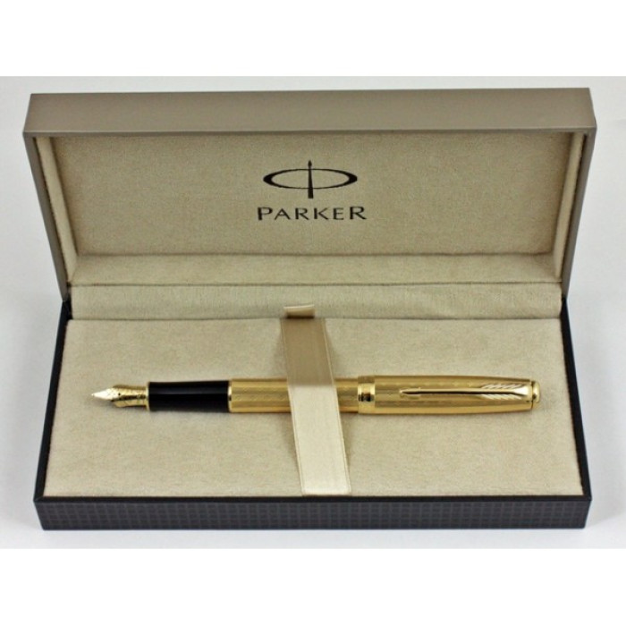 Перова ручка Parker Sonnet Chiselled Gold GT FP 85 412G