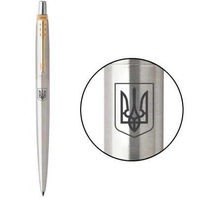 Ручка кулькова Parker JOTTER Stainless Steel GT BP Герб України 16032_T005b
