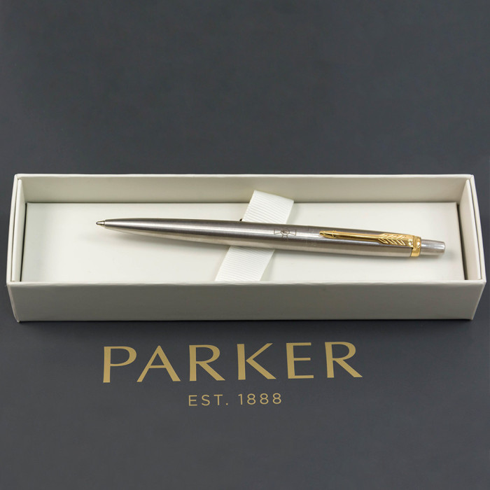 Ручка кулькова Parker JOTTER Stainless Steel GT BP Емблема ЗСУ 16032_W001b