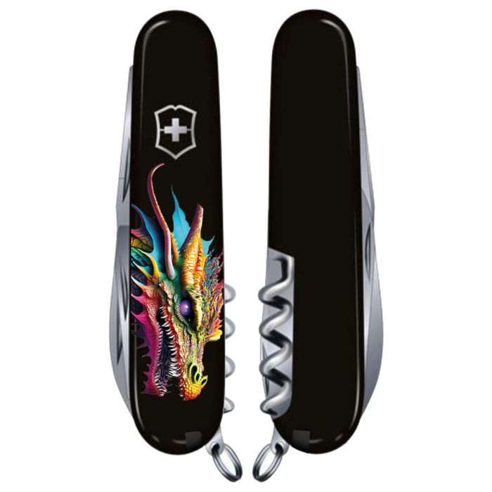 Ніж Victorinox Spartan Zodiac 91мм/12функ/чорн /Яскравий дракон Vx13603.3_Z3330u	