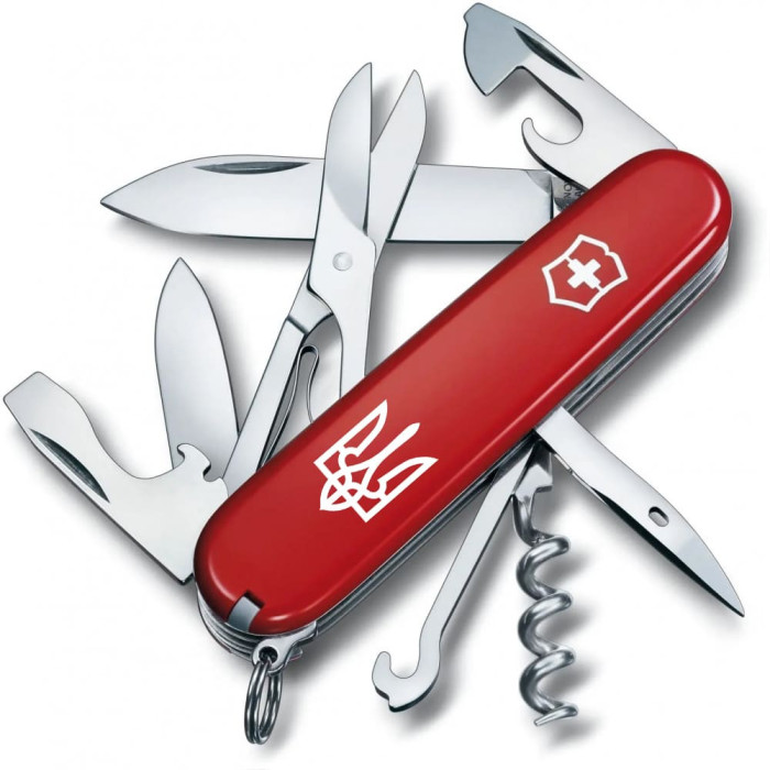 Складной нож Victorinox CLIMBER UKRAINE Трезубец бел. 1.3703_T0010u