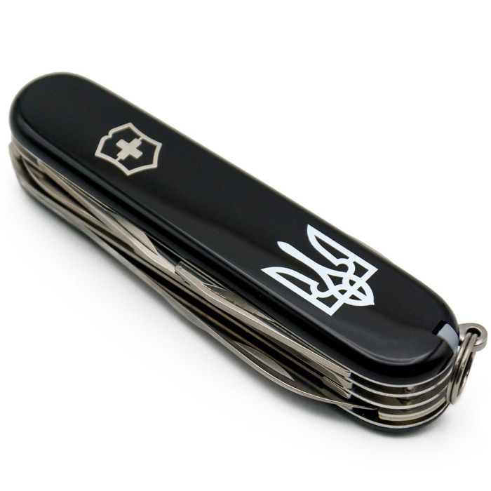 Складаний ніж Victorinox HUNTSMAN UKRAINE Тризуб білий 1.3713.3_T0010u