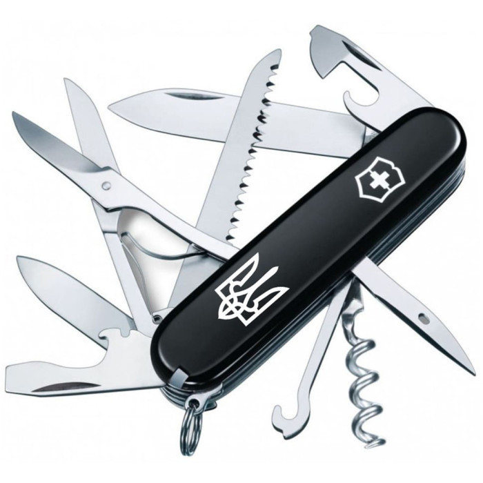 Складаний ніж Victorinox HUNTSMAN UKRAINE Тризуб білий 1.3713.3_T0010u