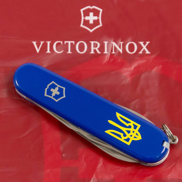 Складаний ніж Victorinox SPARTAN UKRAINE Тризуб жовтий 1.3603.2_T0018u